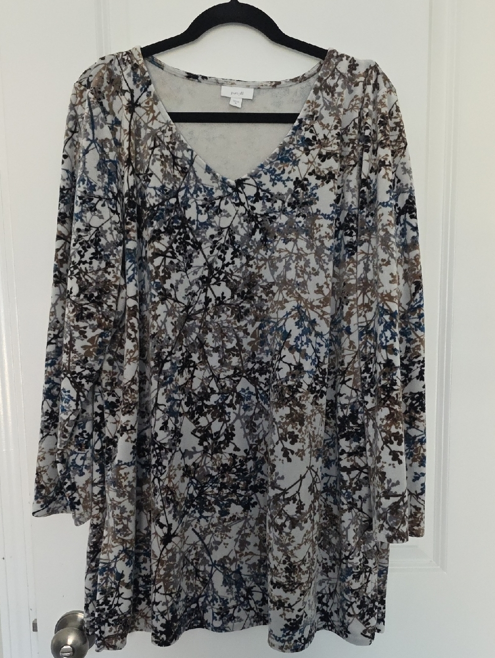 Pure Jill Floral Tunic Velvety Soft Stretch Knit